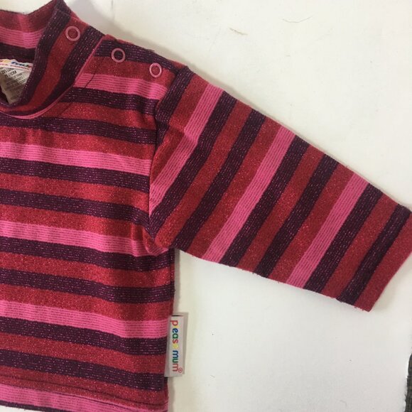 Please Mum Girls Baby Sz 6 Months Sparkle Red Pink Shirt Stripe Vancouver Canada - Picture 4 of 13